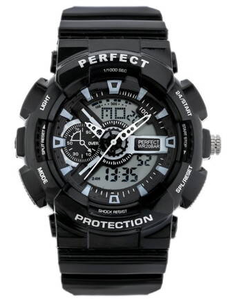 Pánske hodinky PERFECT SHOCK (zp219c) - black/white skl.