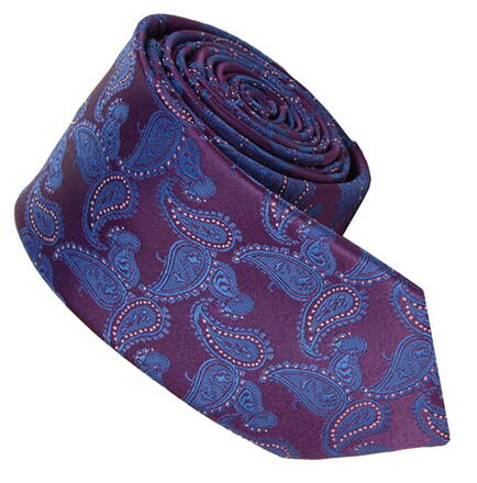 30024-1 Fialovo-modrá kravata s vreckovkou.