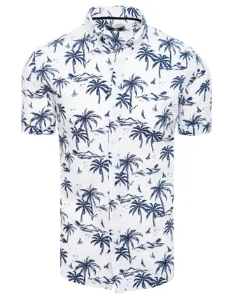 Biela košeľa so vzorom palmy