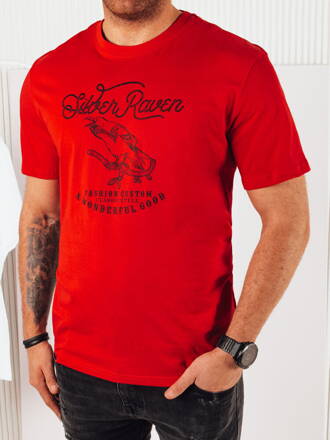 Pánske červené tričko s potlačou Dstreet RX5364