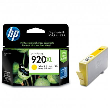 HP originál ink CD974AE, HP 920XL, yellow, 700str., HP Officejet, žltá