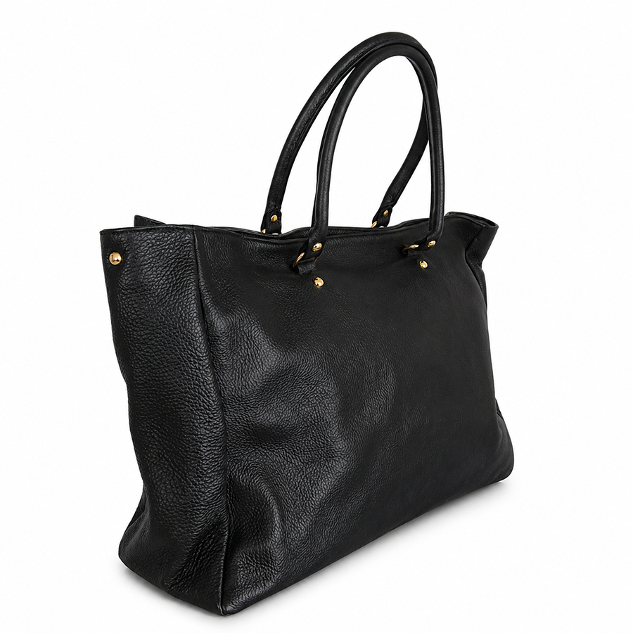 Veľká kožená shopper kabelka Luka 25-178 skl., Vyberte variant čierna