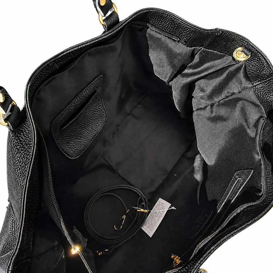 Veľká kožená shopper kabelka Luka 25-178 skl., Vyberte variant čierna