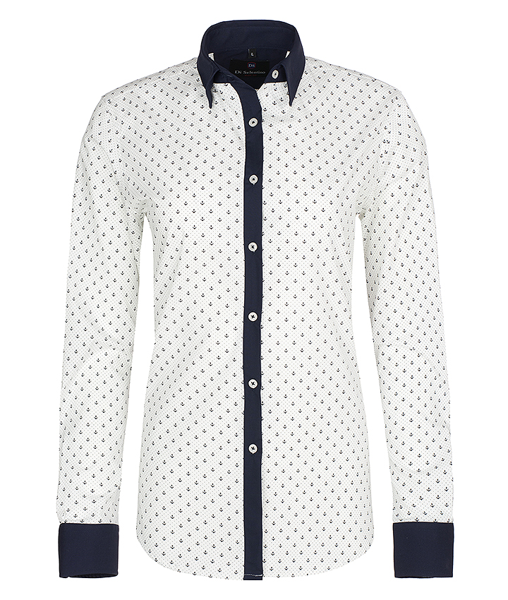 E-shop Biela dámska košeľa so vzorom Di Selentino Saint Tropez - Slim fit