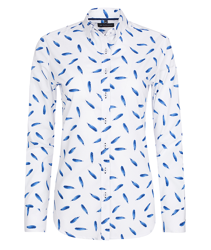 E-shop Biela dámska košeľa v klasickom strihu so vzorom Di Selentino JapanClassic