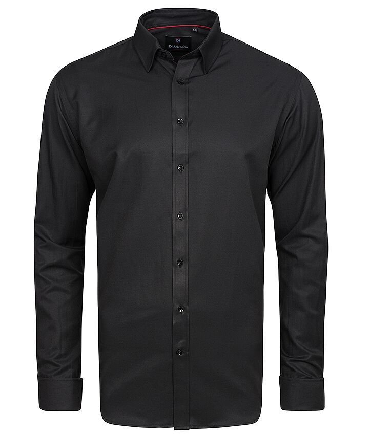 E-shop Čierna košeľa na manžetový gombík v KLASICKOM STRIHU - SalzburgBlackluxCLASSIC