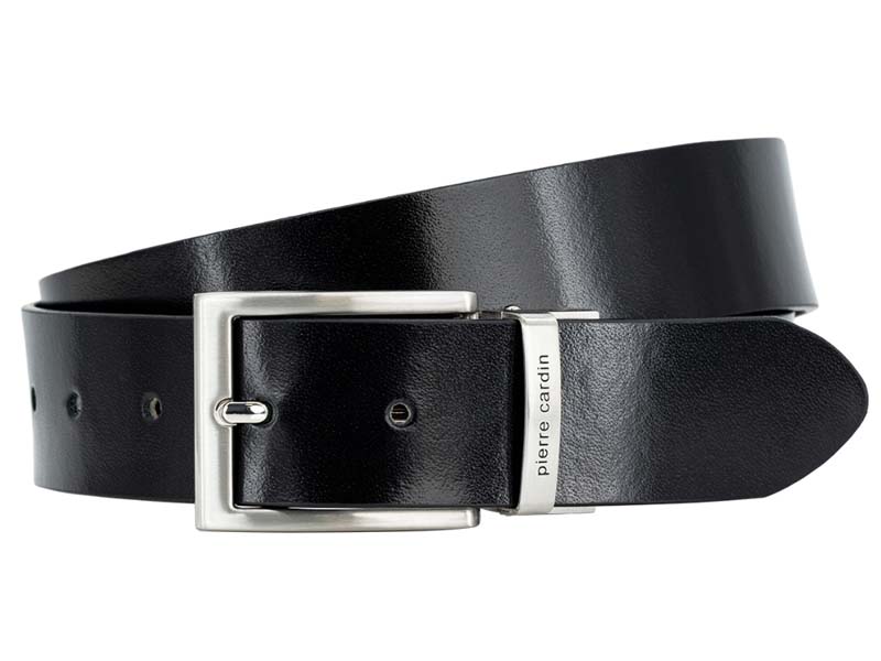 Pánsky obojstranný kožený opasok Pierre Cardin – čierny a koňakový Pierre Cardin