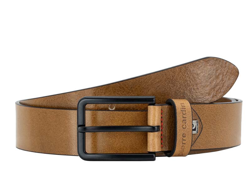 Svetlohnedý pánsky kožený opasok Pierre Cardin taupe