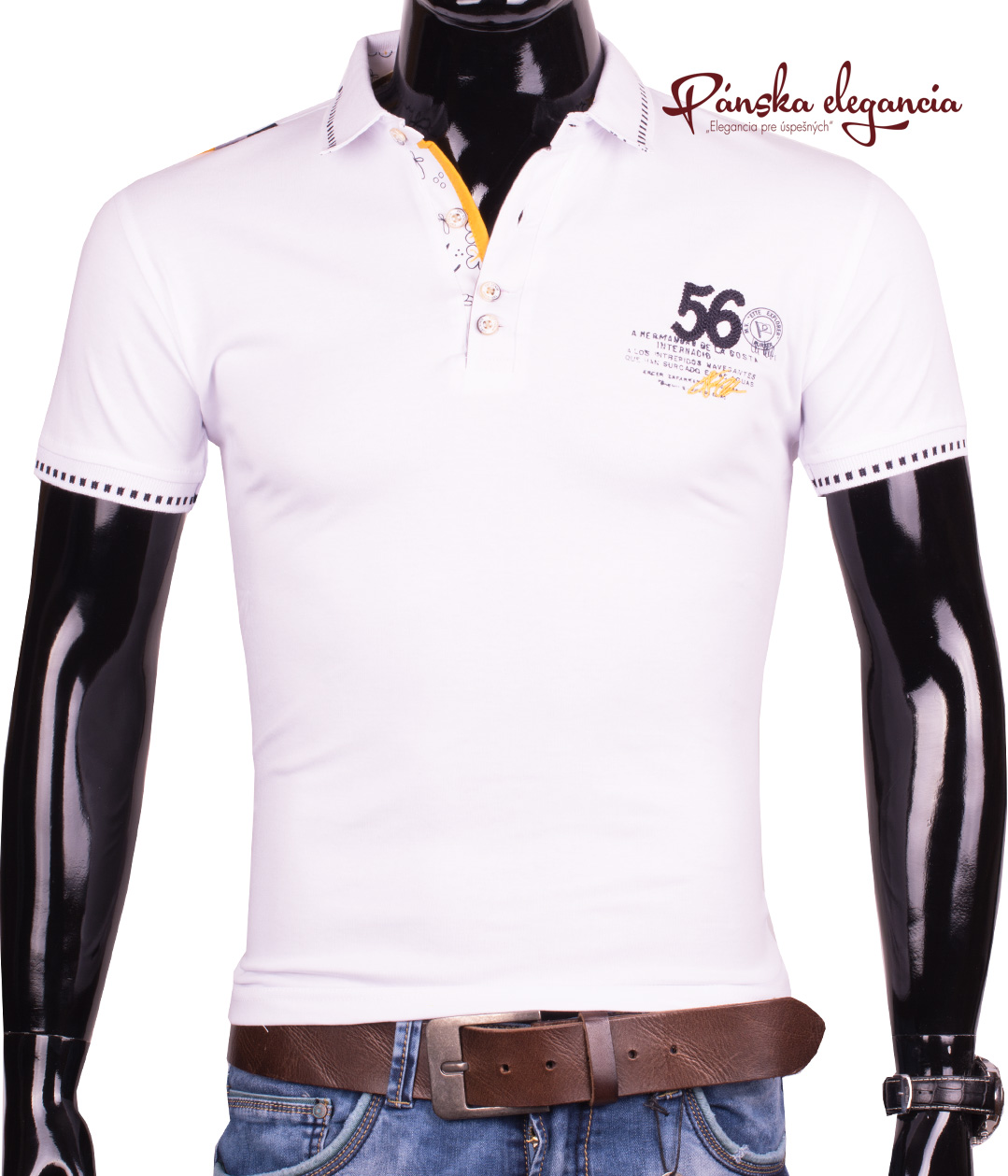 E-shop 10968-3 Športové POLO tričko bielej farby ETTE 6-8014