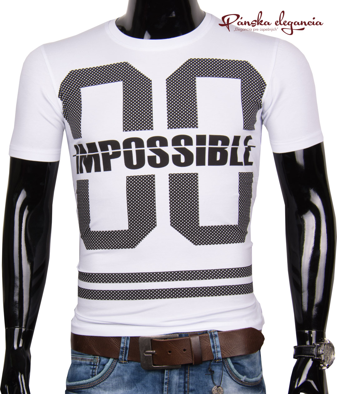 E-shop 11074-27 Biele tričko v trendy vzhľade SEMAL