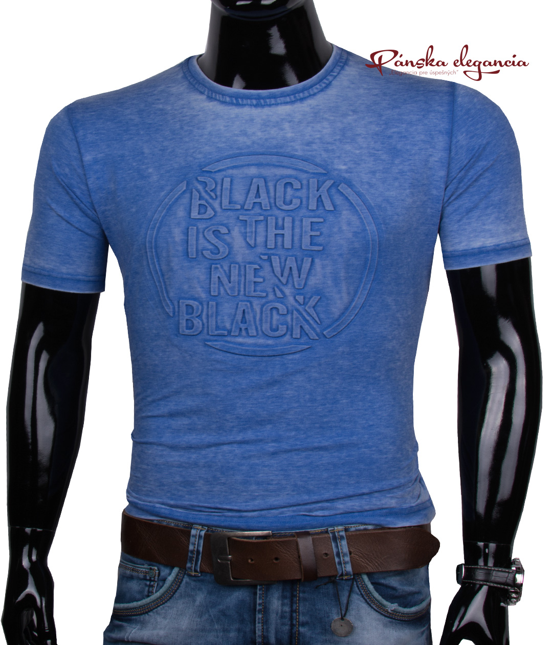 E-shop 11444-61 Sv.modré tričko s 3D vzorom.