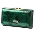 Dámska zelená lakovaná peňaženka Gregorio BTS-108 s motýľovým vzorom