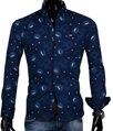 30016-EM-335  Pánska košeľa so vzorom kvetín EGO MAN - SLIM FIT STRIH