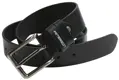 Čierny pánsky kožený opasok s klasickou prackou