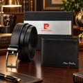 Darčekový set Pierre Cardin PCN 9  – kožená peňaženka čierny opasok 