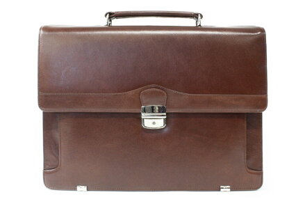 Hnedá kožená aktovka so štyrmi vnútornými priehradkami 112-6002-40 skl.