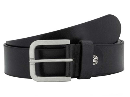 Čierny pánsky kožený opasok Lindenmann so striebornou prackou
