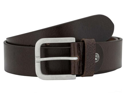 Hnedý pánsky kožený opasok Lindenmann so striebornou prackou
