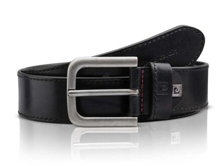 Čierny pánsky kožený opasok Pierre Cardin s elegantným šitím