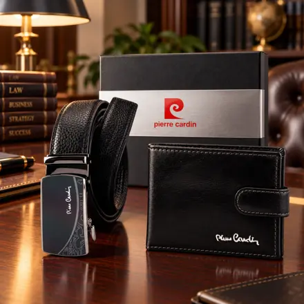 Darčekový set Pierre Cardin PCN-3 – kožená peňaženka YS604 8806A a opasok 662 HY09