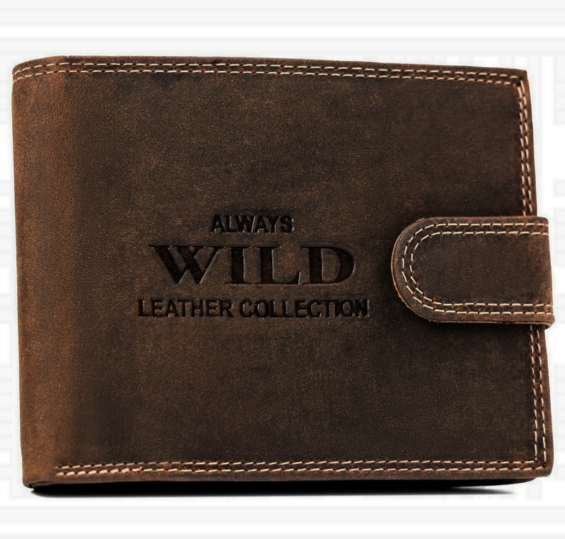 Veľká pánska peňaženka z prírodnej kože so zapínaním na cvok - Always Wild N992L-CHM-BL-9021 skl.