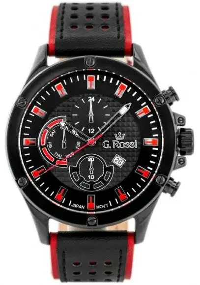 Čierno-červené pánske hodinky G.Rossi 11455A-1A3 skl.1