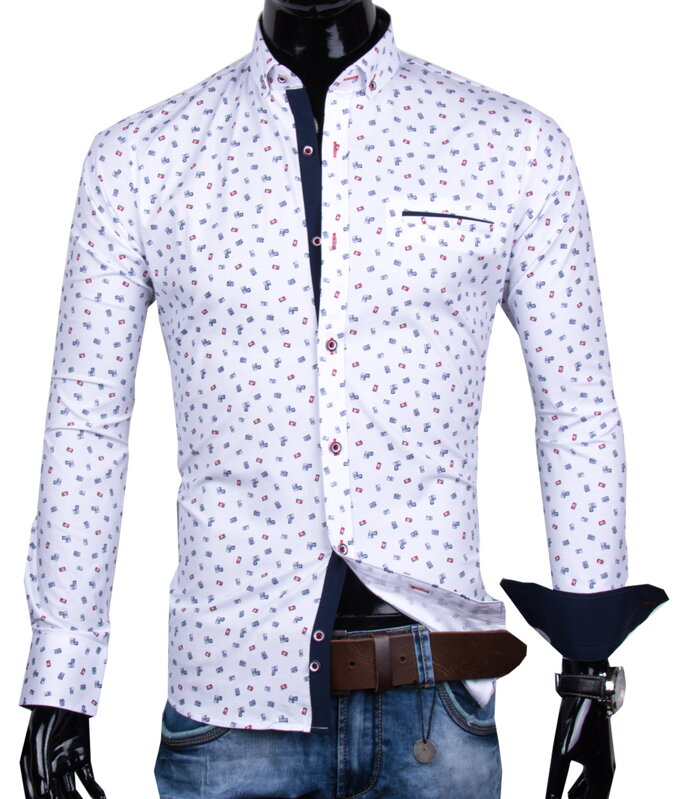 30016-EM-328 Pánska košeľa s trendy vzorom EGO MAN - SLIM FIT