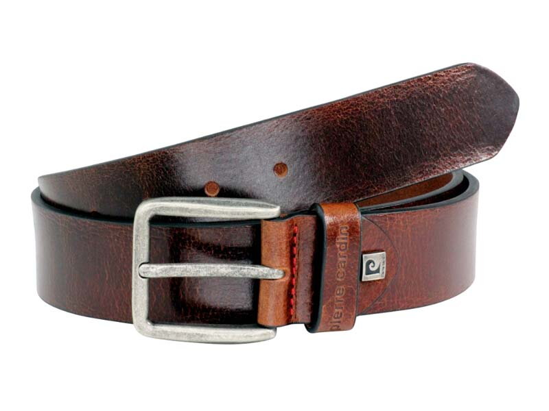 Pánsky kožený opasok Pierre Cardin s vintage efektom