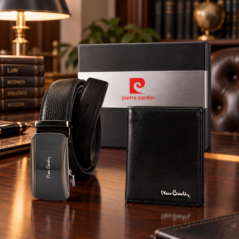 Darčekový set Pierre Cardin PCN-4 – pánska peňaženka YS601 326 a kožený opasok 660 HY09