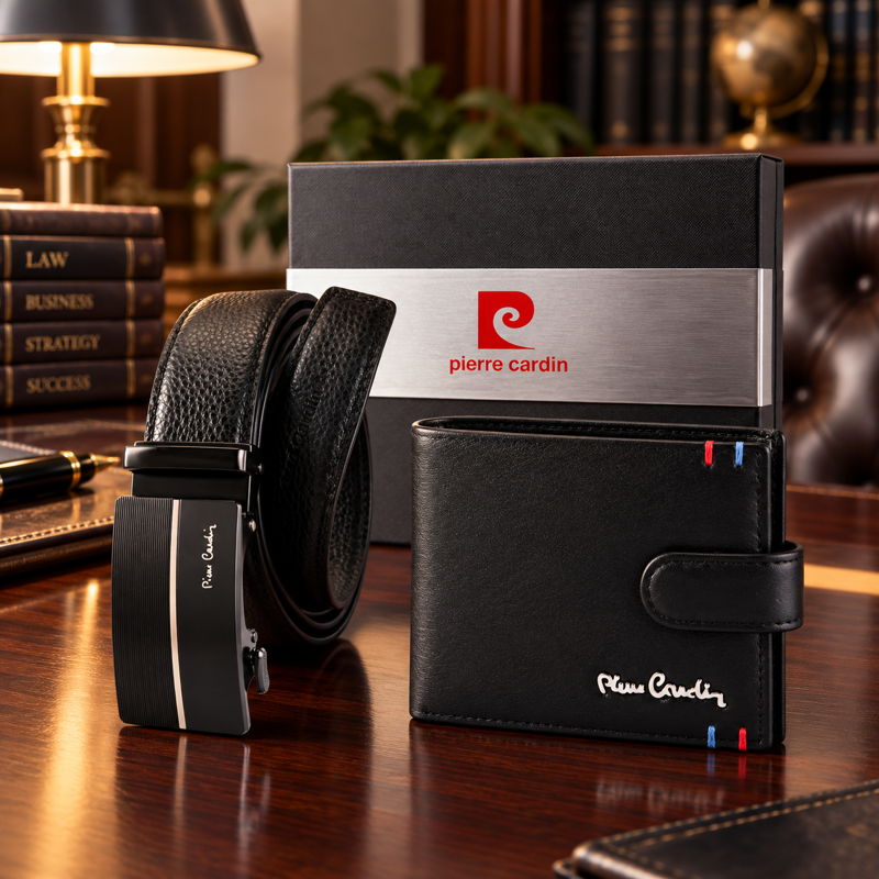 Darčekový set Pierre Cardin PCN-5 – kožená peňaženka s RFID a automatický opasok