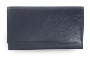 Modrá dámská kožená psaníčková peněženka s klopnou