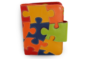 Dámská kožená peněženka s motivem puzzle