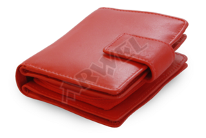 Červená dámská kožená peněženka se zápinkou