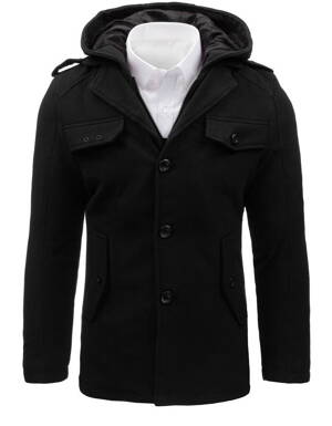 Pánsky trendový kabát čiernej farby (cx0400) skl.26