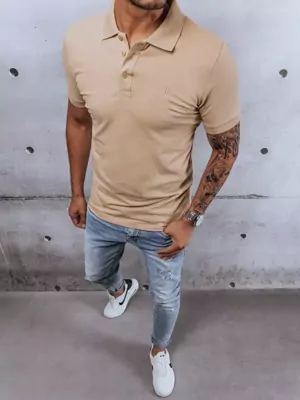 Pánske POLO tričko béžovej farby
