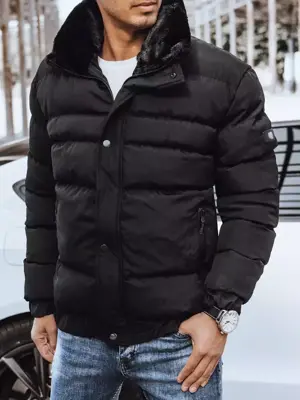 Zimná prešívaná bunda v čiernom prevedení