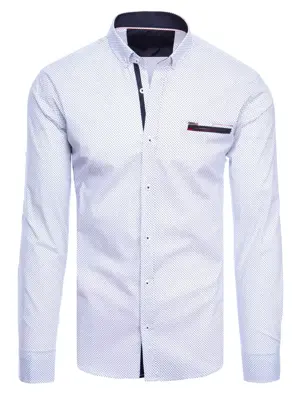 Biela vzorovaná košeľa pre pánov