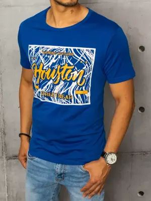 Modré trendové tričko s potlačou. skl.5