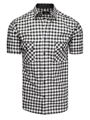 Čierno-biela košeľa s krátky rukávom skl.34