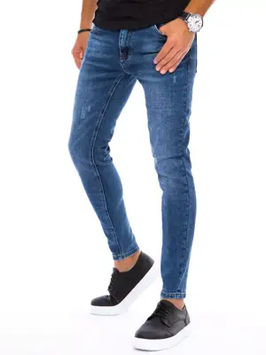 Pánske džínsy v modrom prevedení