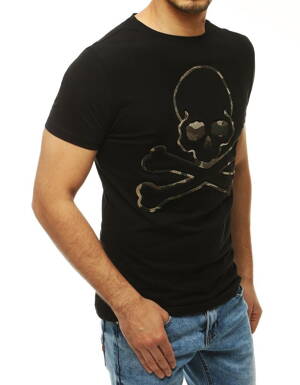 Pekné čierne pánske tričko s potlačou RX4208 skl.10