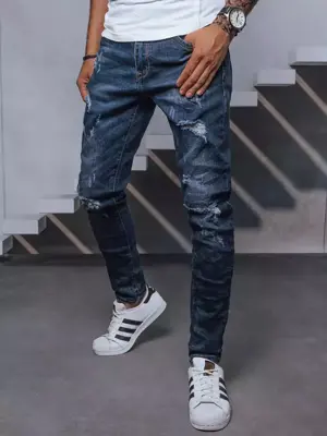 Modré trendové džínsy
