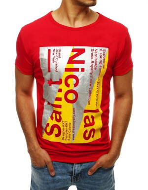 Červené pánske tričko v trendy prevedení RX4265