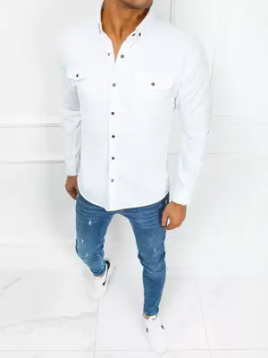 Biela džínsová košeľa pre pánov