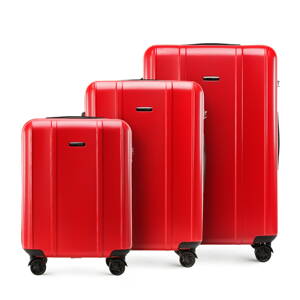 Sada 3 cestovných kufrov - červené