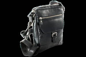 Černý pánský kožený zipový crossbag 215-1792-60 CRU