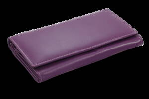 Fialová dámská kožená psaníčková peněženka s klopnou 511-4027-76