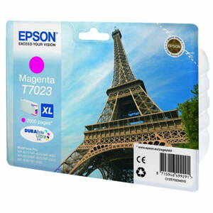 Epson originál ink C13T70234010, XL, magenta, 2000str., Epson WorkForce Pro WP4000, 4500 series, purpurová