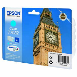 Epson originál ink C13T70324010, L, cyan, 800str., Epson WorkForce Pro WP4000, 4500 series, azurová