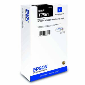 Epson originál ink C13T756140, T7561, L, black, 2500str., 50ml, 1ks, Epson WorkForce Pro WF-8590DWF, čierna